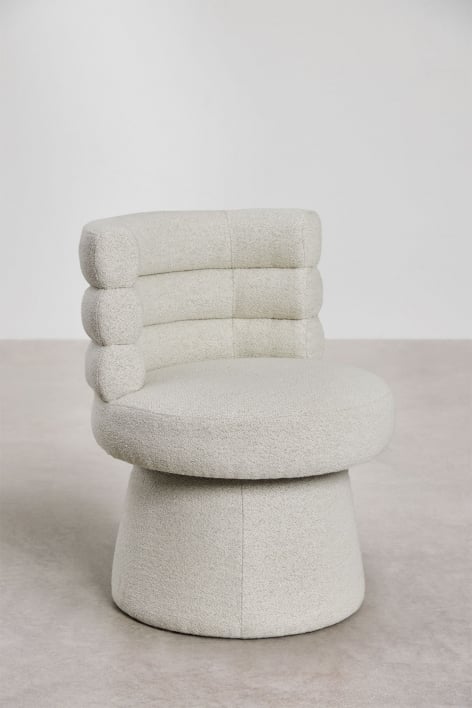 Lot de 4 chaises de salle à manger pivotantes rembourrées Protea - Bouclé Couleurs Naturelles