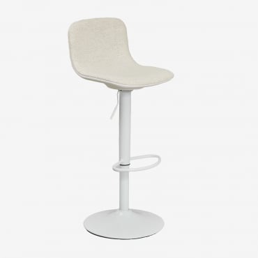 Tabouret Haut Réglable En Bouclé Odeon Boucle Blanc - Sklum