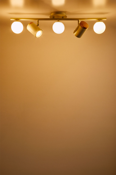 Lampe de plafond orientable avec 5 points lumineux en fer Amarante