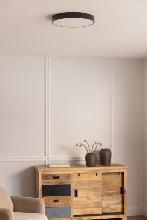 Plafonnier LED de plafond rond Ø40 cm en fer Cosmin