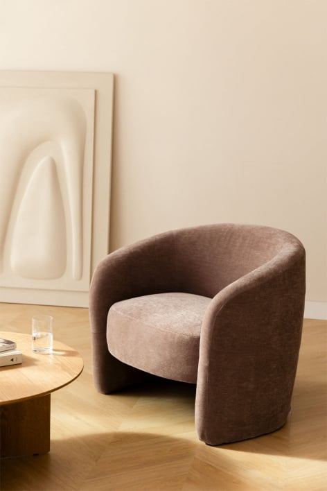 Fauteuil rembourré Gombren - Chenille Rose Quartz