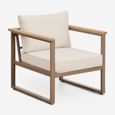 Fauteuil En Aluminium Et Bois D'acacia Lipov Moka Brown - Sklum