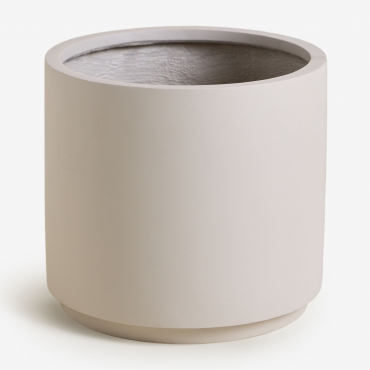Jardinière Extérieure En Polystone Saturno Gris Sable & Ø35 Cm - Sklum