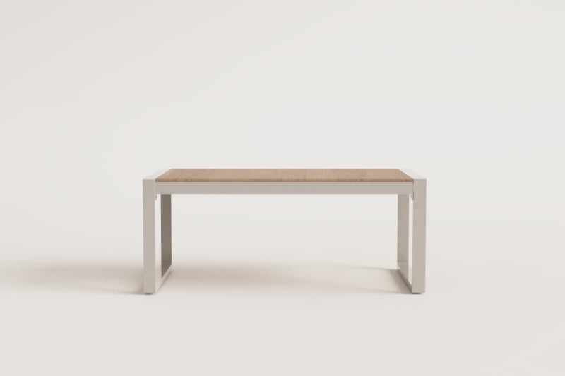 Table basse de jardin rectangulaire 110x55 cm en aluminium et bois d'acacia Lipov