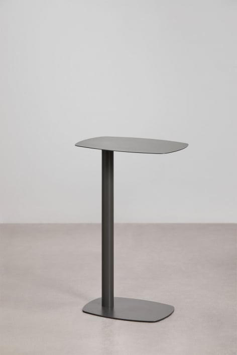 Table d'appoint rectangulaire pour jardin 40x25 cm en acier Odelia - Gris Granit