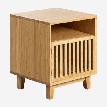 Pack De 2 Tables De Chevet Carrées 40x40 Cm En Bambou Albin Bambou - Sklum