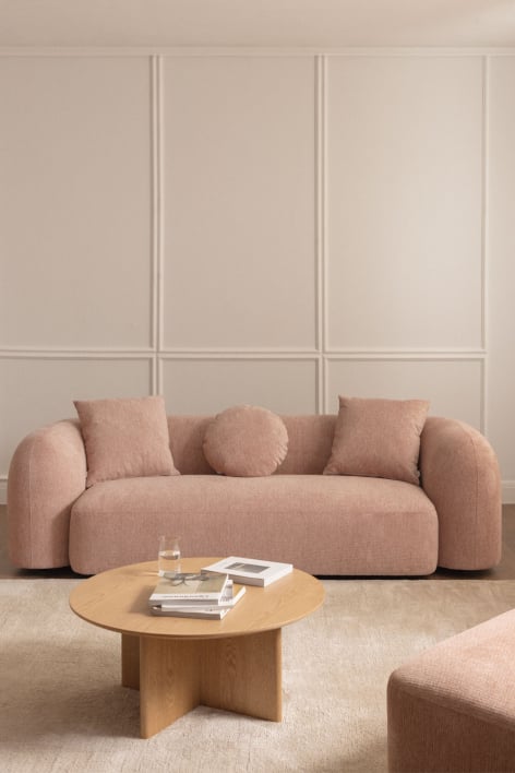 Canapé 3 places en chenille Coco - Chenille Rose Quartz