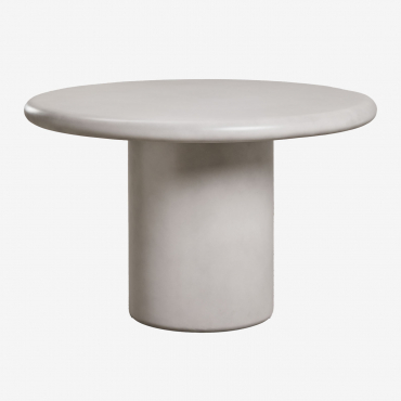 Table De Salle À Manger Ronde En Ciment Namara Gris Clair & Ø120 Cm - Sklum