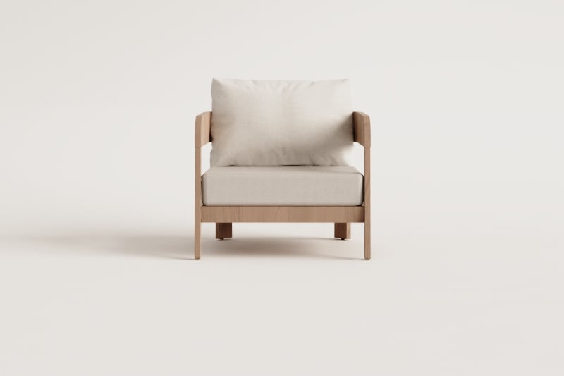 Fauteuil en bois d'acacia Uleno 