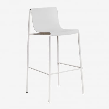Tabouret Haut En Polypropylène Ismène Blanc Gardenia & ↑75 Cm - Sklum