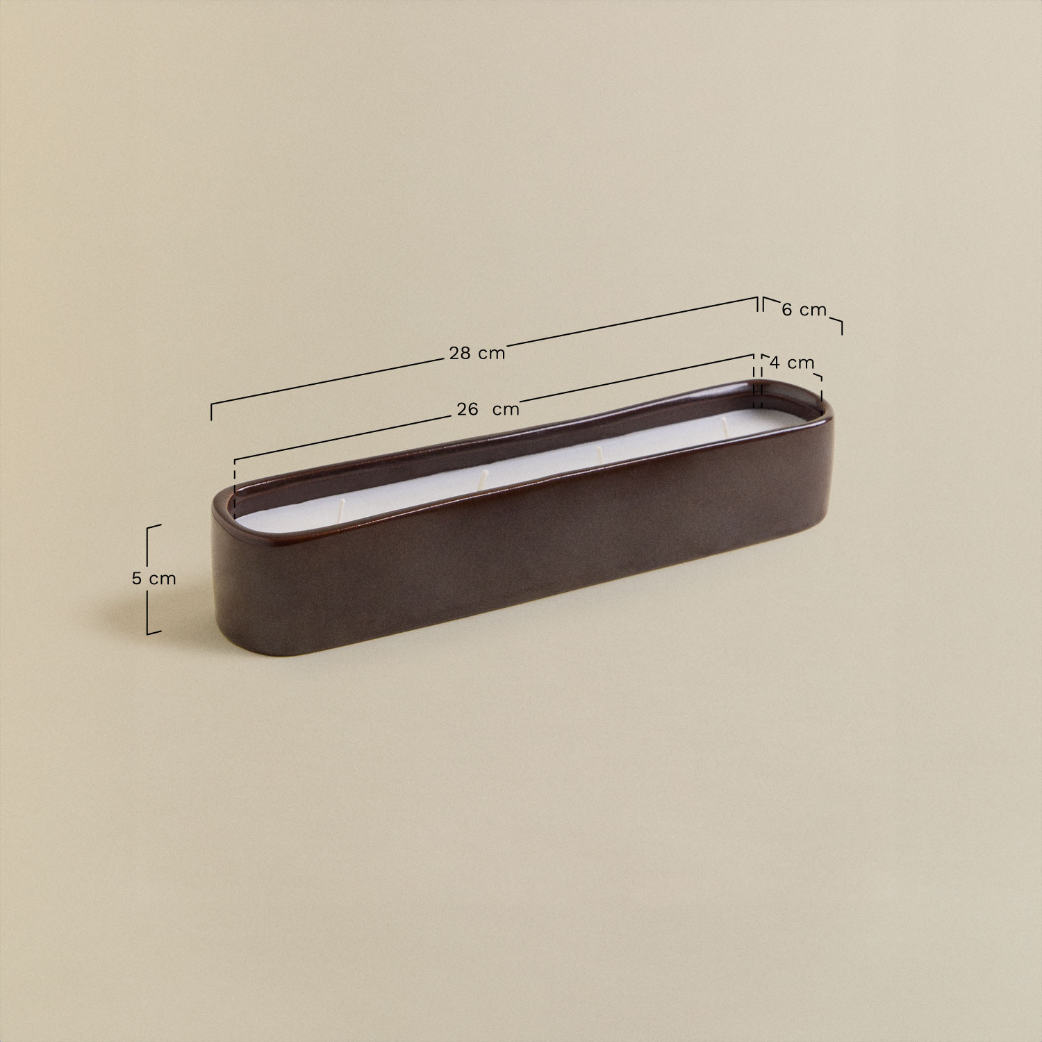 Bougie décorative en céramique Kilwa, mesures