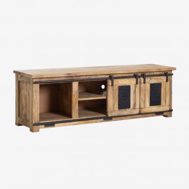 Meuble Tv 160x40 Cm En Bois De Manguier Uain Bois De Mangue - Sklum