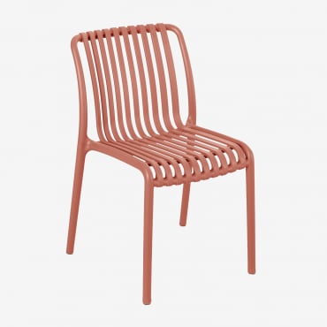 Pack De 4 Chaises De Salle À Manger Empilables En Polypropylène Wendell Rouge Tuile - Sklum