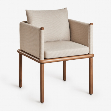 Lot De 2 Chaises De Jardin Olivia Avec Accoudoirs En Bois D'acacia Beige Semoline - Sklum