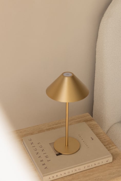 Lampe de table LED sans fil en fer Nebida - Doré