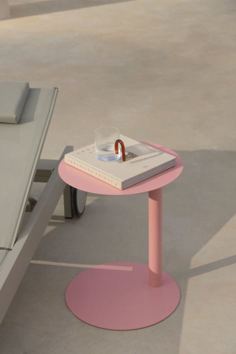 Table d'appoint de jardin ronde Ø40 cm en acier inoxydable Yannik