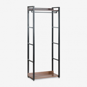 Porte-manteau En Acier Et Bois Ariaster Noir - Sklum
