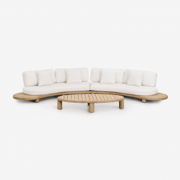 Ensemble De Salon En Bois D'acacia Jerome Acacia Marron Clair - Sklum