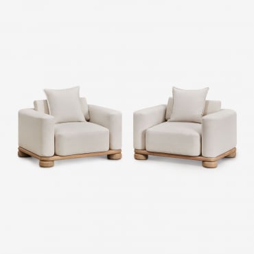 Pack De 2 Fauteuils De Jardin En Bois D'acacia Ioanis Acacia Marron Clair - Sklum