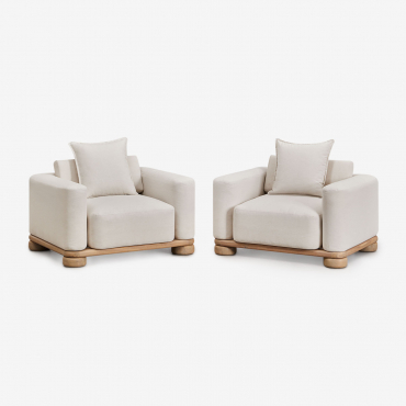 Pack De 2 Fauteuils En Bois D'acacia Ioanis Acacia Marron Clair - Sklum