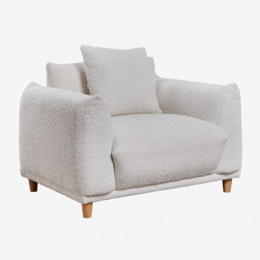 Sillón En Bouclé Eracli Boucle Blanc - Sklum
