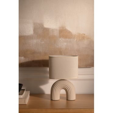 Lampe de table en céramique et lin Soliva 30 cm