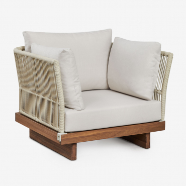 Lot De 2 Chaises De Jardin Dailin En Bois D'acacia Et Corde Tressée Brun Acacia - Sklum