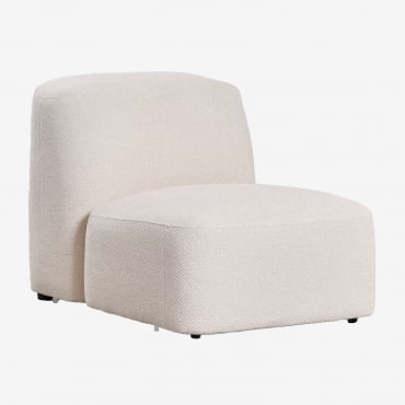 Module Central Pour Canapé Modulable Bastian Tissu Chenille Épais Blanc - Sklum