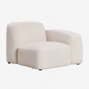 Module D'angle Droit Pour Canapé Modulaire Bastian Tissu Chenille Épais Blanc - Sklum