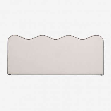 Tête De Lit En Chenille Elenor 220 Cm Tissu Chenille Blanc Cassé & 200 - Sklum