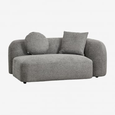 Module D'angle Droit 2 Places Pour Canapé Modulable En Chenille Coco Tissu Chenille Épais Gris Granit - Sklum