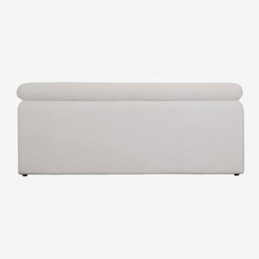 Tête De Lit Capitonnée Cirene 240 Cm Tissu Blanc & 180 Cm - Sklum