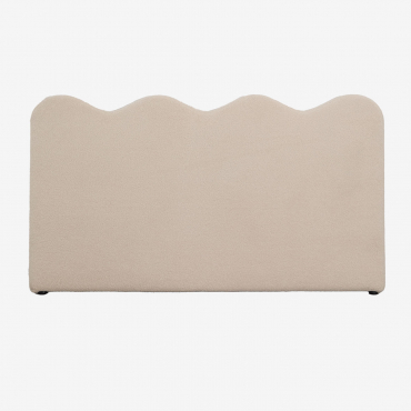 Tête De Lit En Peau De Mouton Fausto 180 Cm Chenille Beige Crème & 135 Cm - Sklum