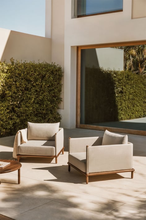 Pack de 2 fauteuils de jardin en bois d'acacia Olivia