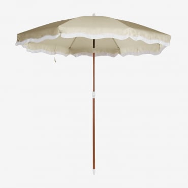 Parasol Jarko Ø230 Cm En Tissu Et Acier Tapioca Beige - Sklum
