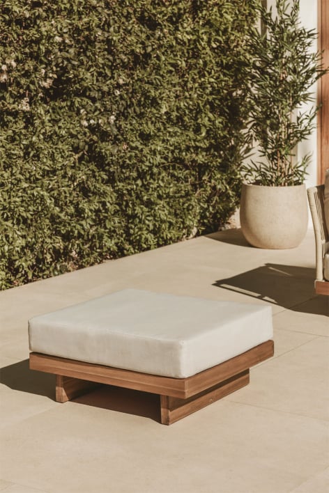 Pouf de jardin Dailin en bois d'acacia