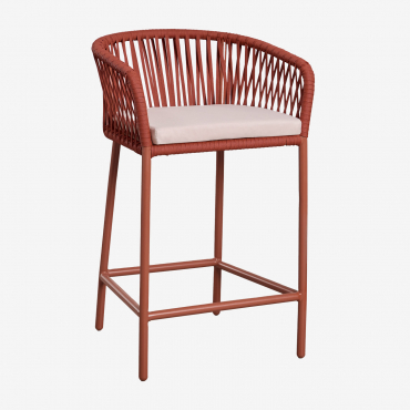 Tabouret Haut Arhiza Rouge Tuile & ↑65 Cm - Sklum