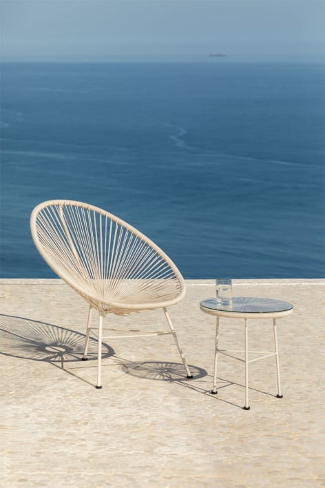 Chaise de jardin Acapulco neuve en acier et osier synthétique