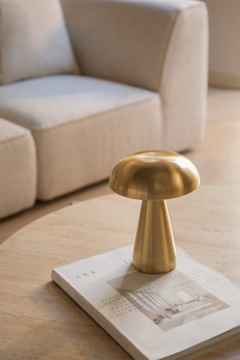 Lampe de table ↑20 cm LED sans fil en fer Galina - Doré