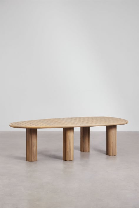 Table de salle à manger ovale en bois d'acacia Ginara - Acacia Marron Clair