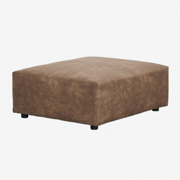 Pouf Rectangulaire 105x85 Cm Bruna Daim Café Marron - Sklum