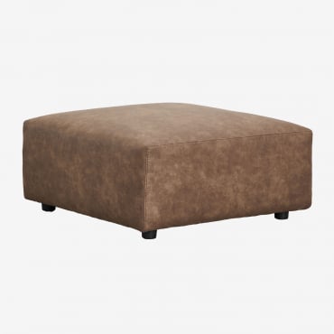 Pouf (85x85 Cm) Pour Canapé Modulable Bruna Daim Café Marron - Sklum