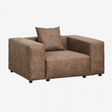 Fauteuil (↔︎145 Cm) Bruna Daim Café Marron - Sklum