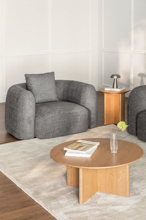 Fauteuil Coco en chenille - Chenille Épais Gris Granit