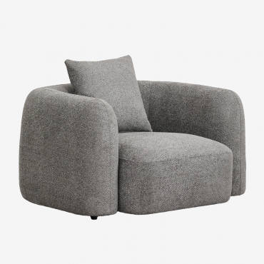 Fauteuil Coco Chenille Tissu Chenille Épais Gris Granit - Sklum
