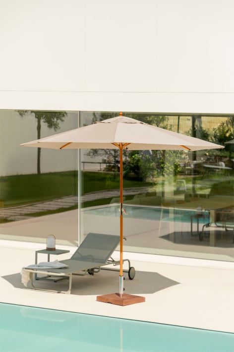 Parasol Ø290 cm en tissu et bois Cretas
