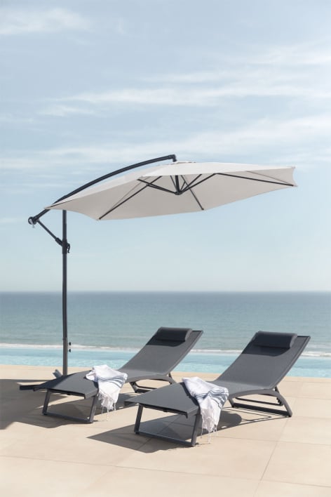 Parasol Ø295 cm en tissu et acier Gerran