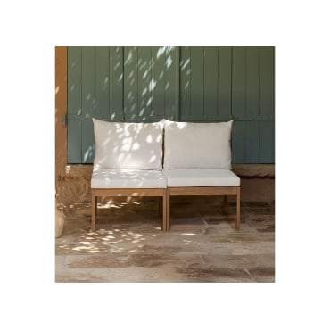 Canapé de jardin modulable 2 pièces en bois d'acacia Filips