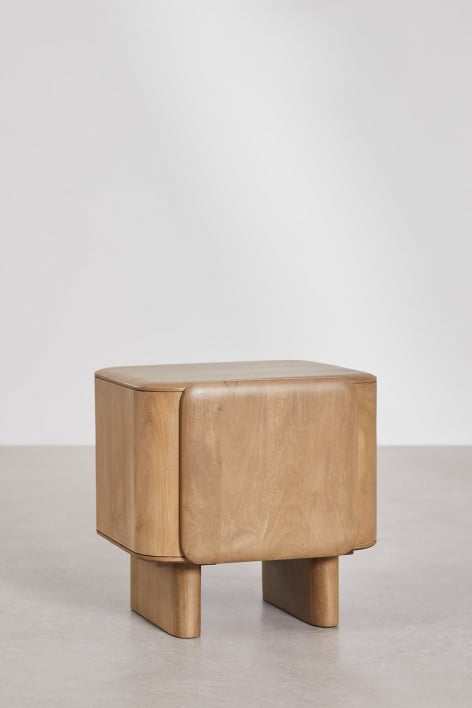 Pack de 2 tables de chevet rectangulaires 50x45 cm en bois de manguier Miller