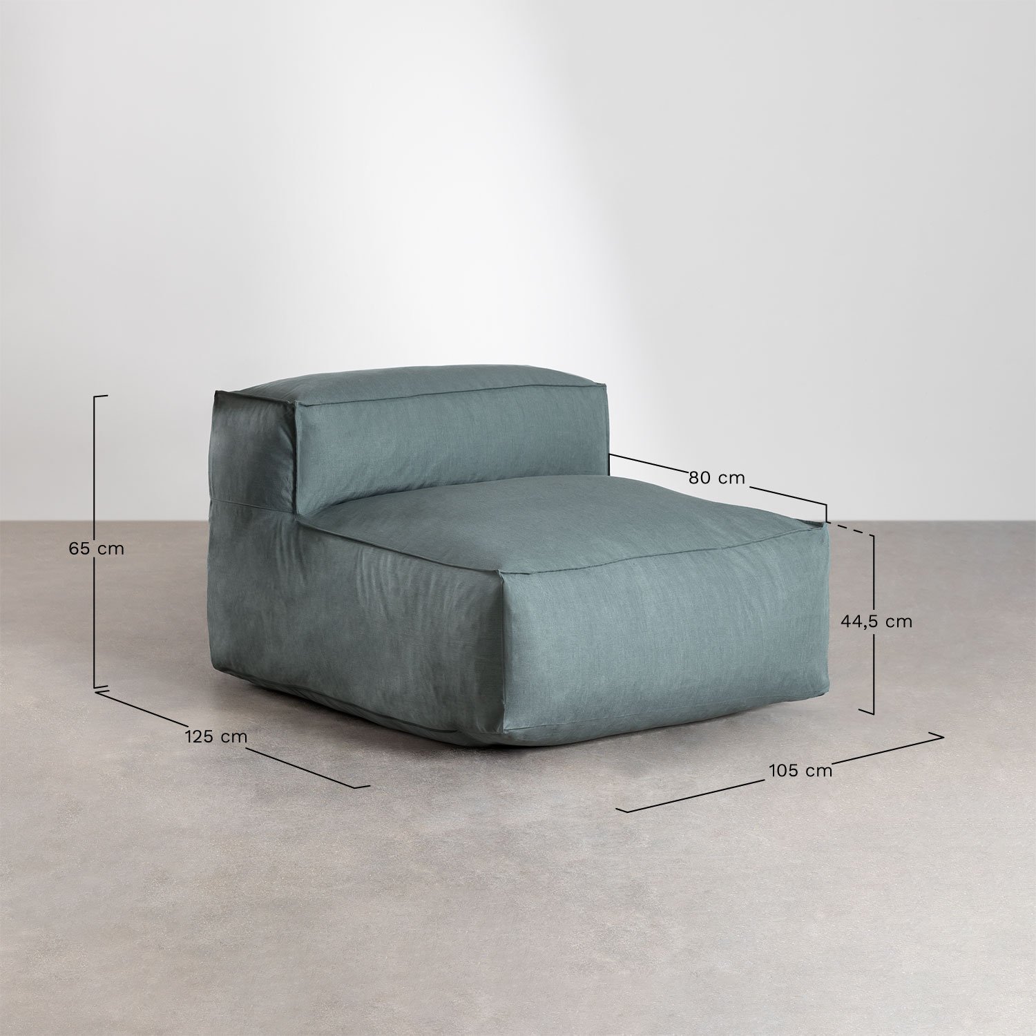 Fauteuil de jardin en tissu Dojans, mesures